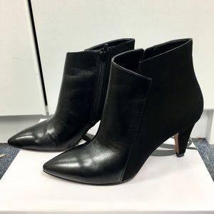 Nine West Black Leather & Suede Booties